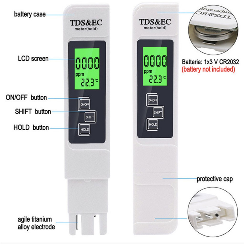 MTE TDS EC Meter/ Pena Pengukur 3 in1 PPM Kualitas Air Tester Hidroponik-1