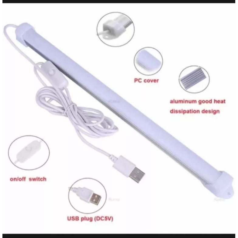 lampu neon panjang led usb belajar bekerja