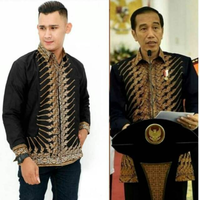 Kemeja Batik lengan panjang motif jokowi