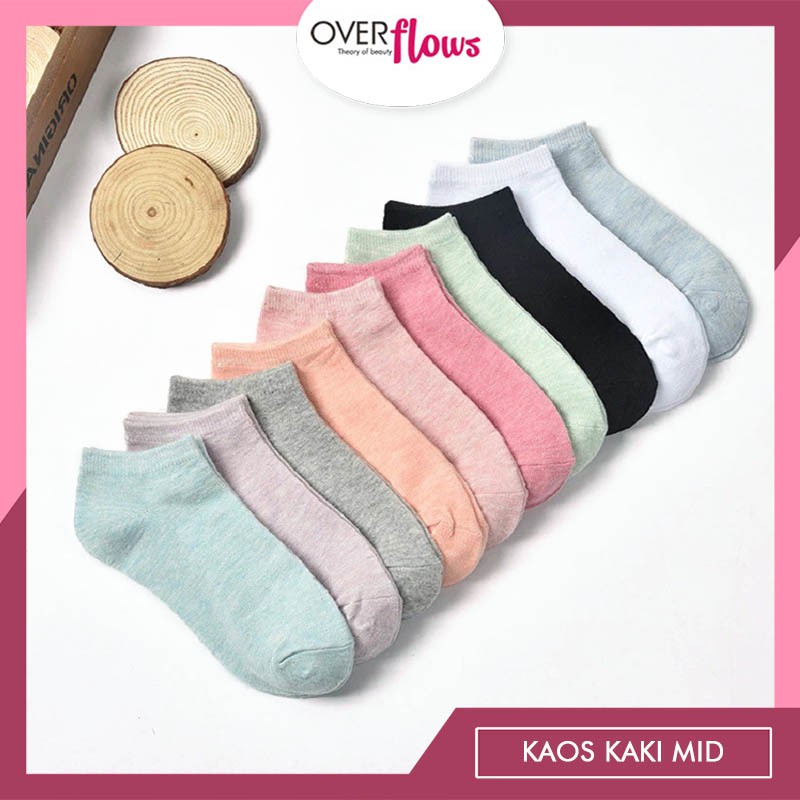 OVERFLOWS.ID KAOS KAKI MATA KAKI ANKLE SOCK WANITA CEWE REMAJA POLOS KOREA