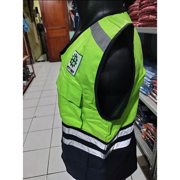 ROMPI SAFETY JUMBO 3XL XXXL HIJAU NAVY BAHAN DRILL PAKAI FURING