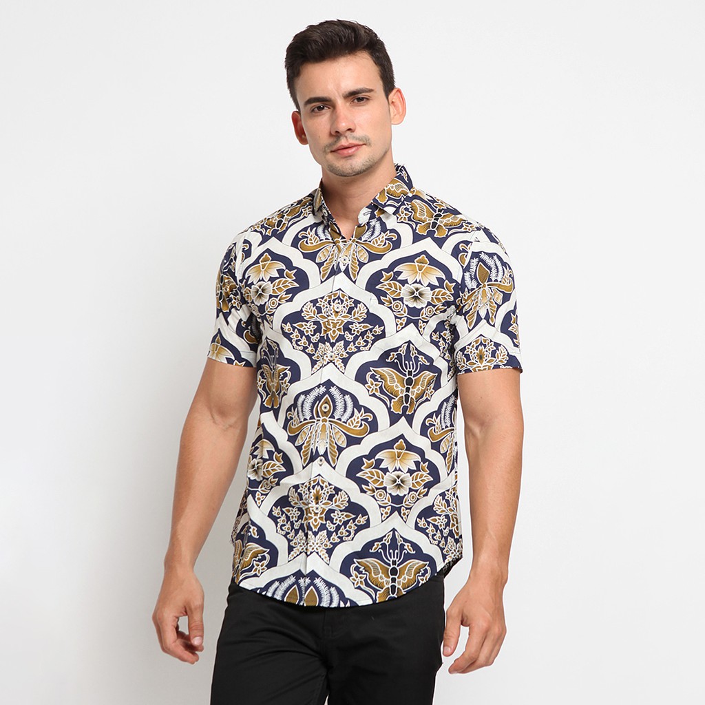 LR-2 Kemeja Batik Pendek White J065