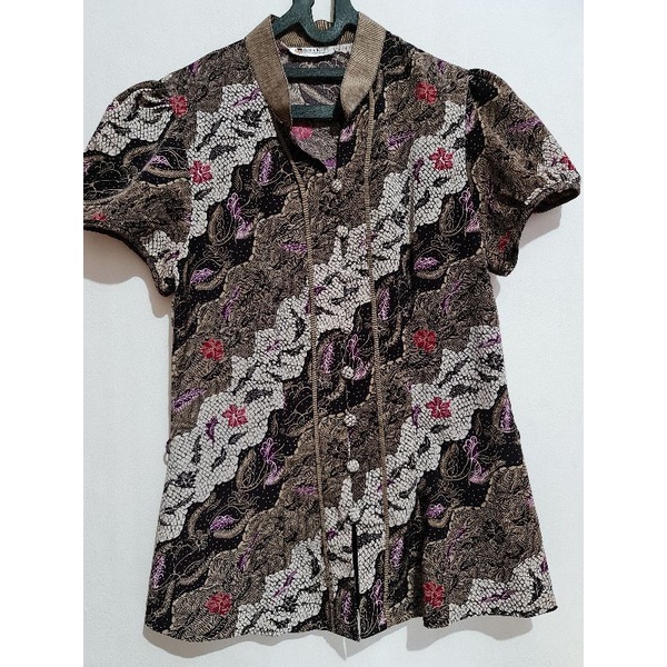 Preloved Kemeja Wanita Batik Keris Original Purple