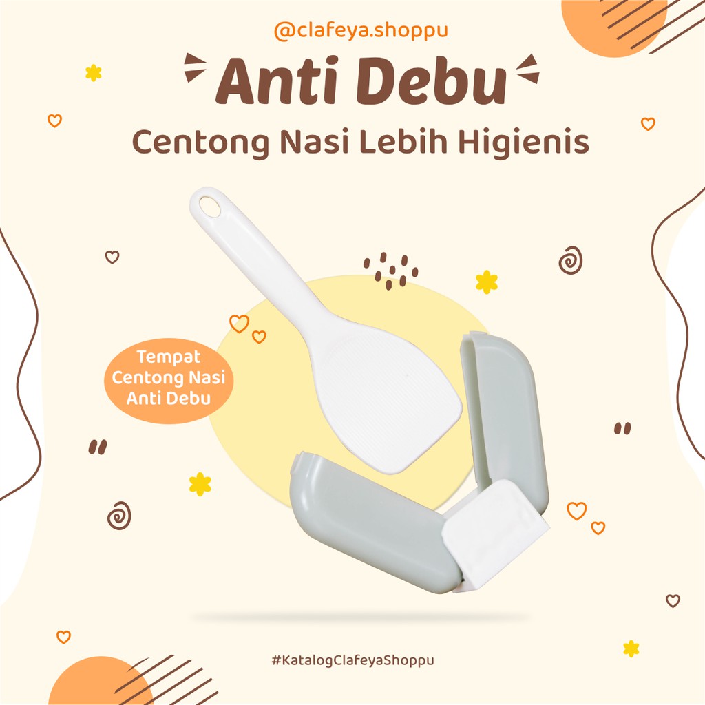 Centong Nasi Holder - Sendok Nasi Ajaib Anti Debu dan Kotor - Holder Multifungsi Buka Otomatis
