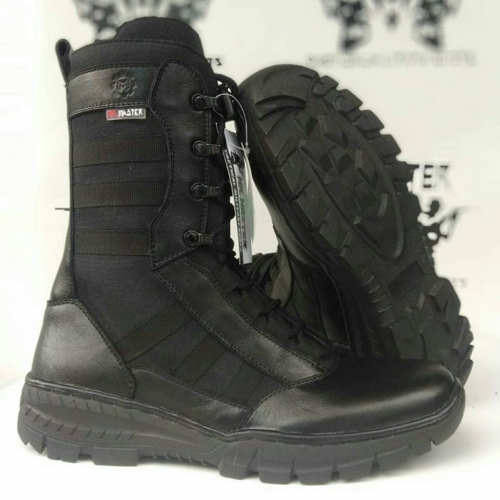 Sepatu PDL Kulit Asli Merk MR MASTER Sepatu PDL Tni Polri Security Satpam Sepatu Boots Pria Kulit