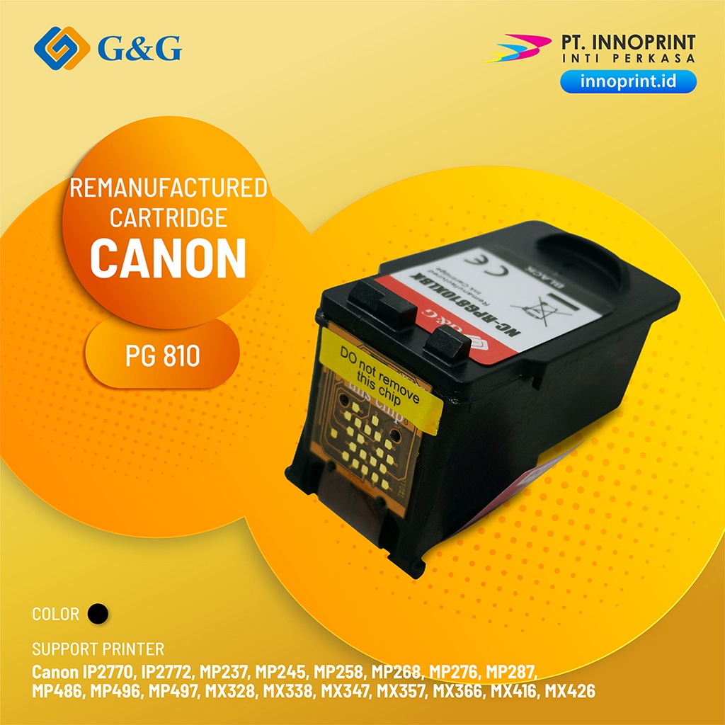 Remanufactured Canon PG 810 XL Black Inkjet Cartridge for IP2770, IP277, MP245, MP258, MX366, MX416