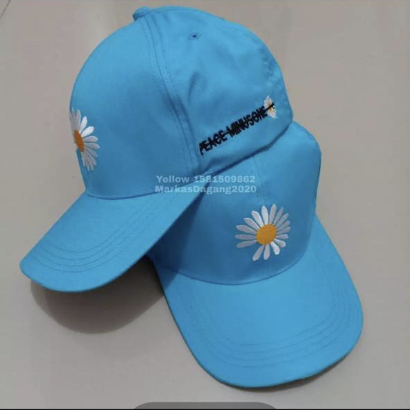 TERMURAH Topi Baseball Motif Bunga Daisy Kecil Gaya Hip Hop Untuk Wanita / Topi Bordir Bunga[COD]