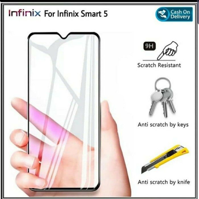 INIFINIX SMART 5/SMART 4/SMART 3+/S5/S5 LITE/NOTE 7/NOTE 7 LITE TEMPRED GLASS FULL LEM FULL COVER