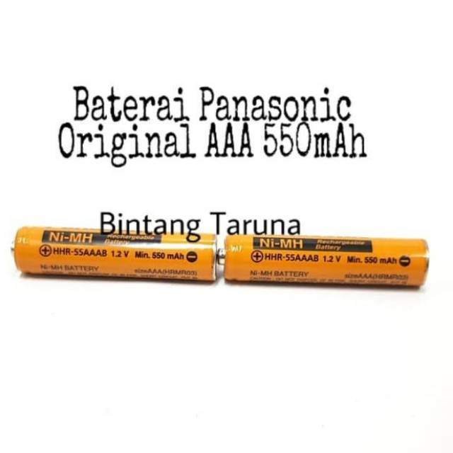 Rechargeable Battery Panasonic AAA Original 550mAh Baterai Ni-Mh HHR-55AAAB