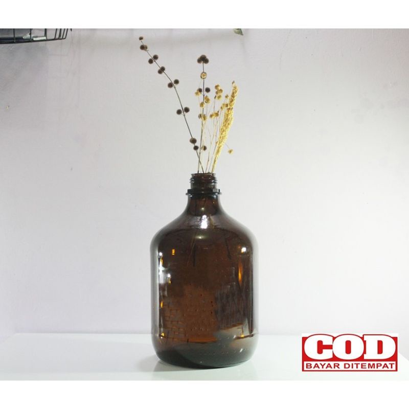 Vas bunga botol coklat 2500ml - Vas mewah - Vas kaca