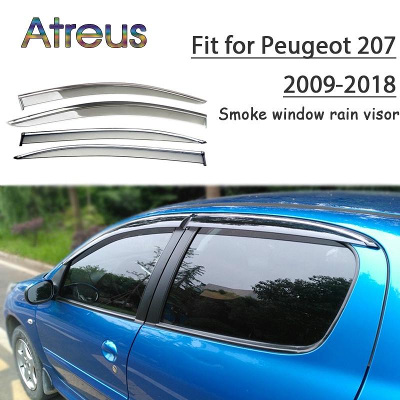 1 set Visor Jendela Mobil Bahan ABS Untuk Peugeot 207 2009-2018