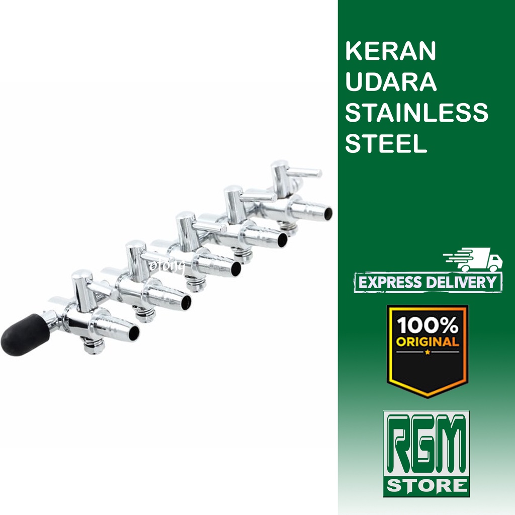 Kran keran Udara nikel stainless besi cabang Aerator aquarium