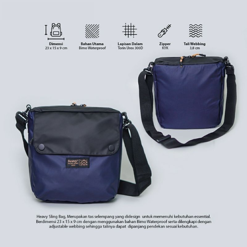 TAS SELEMPANG PRIA HEAVY.BAG. WAIST BAG HEAVY( WATERPROOF) anti air