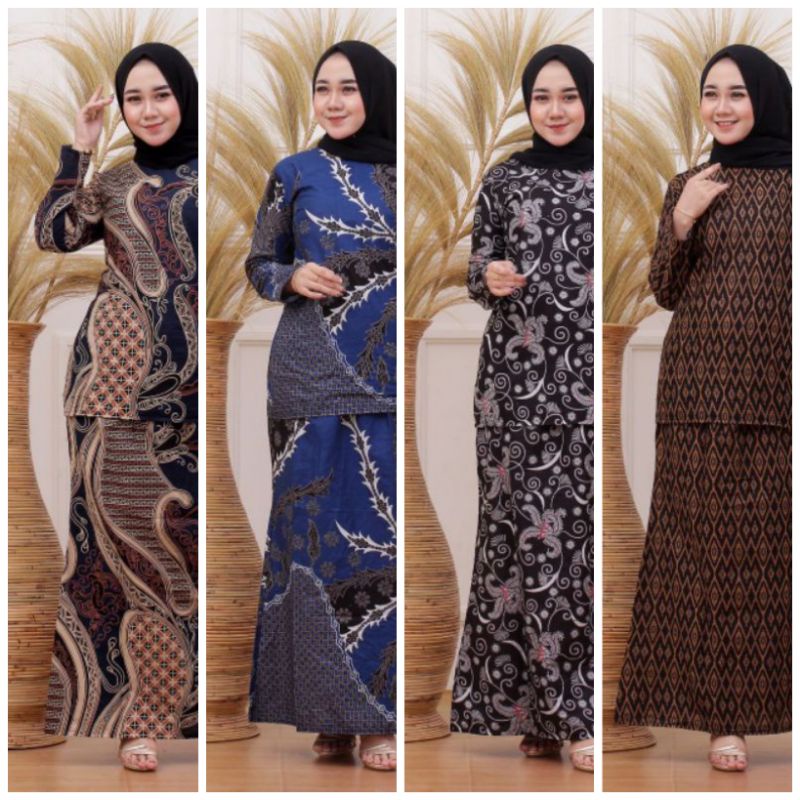 Jual Baju Kurung Wanita Melayu Terbaru Setelan Batik Wanita Modern 2021