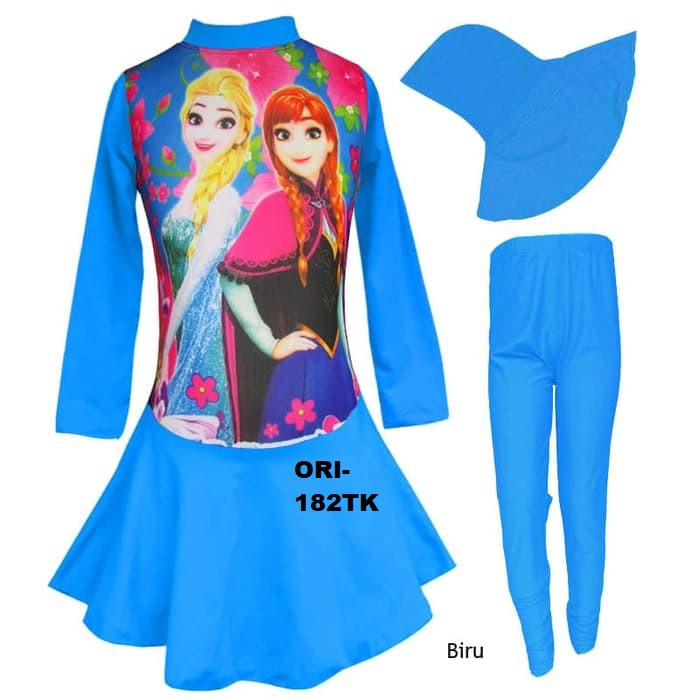 Baju Renang Anak TK Muslim Karakter Frozen Elsa Lucu dan Cantik Berbagai Warna 182