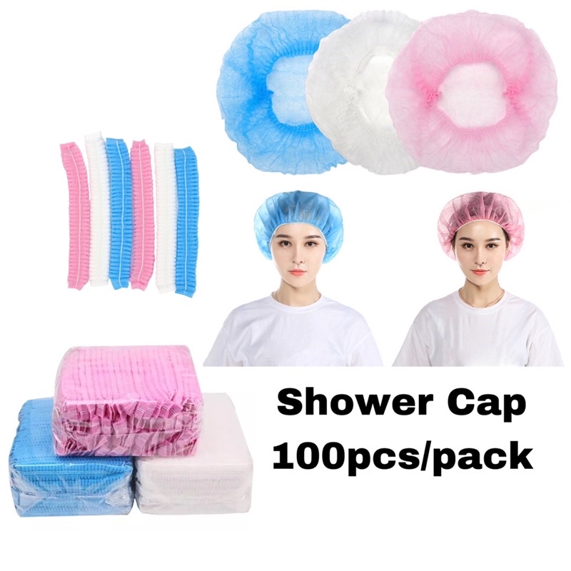 Disposable Hairnet Penutup Kepala Shower Cap Non Moven Nurse Cap