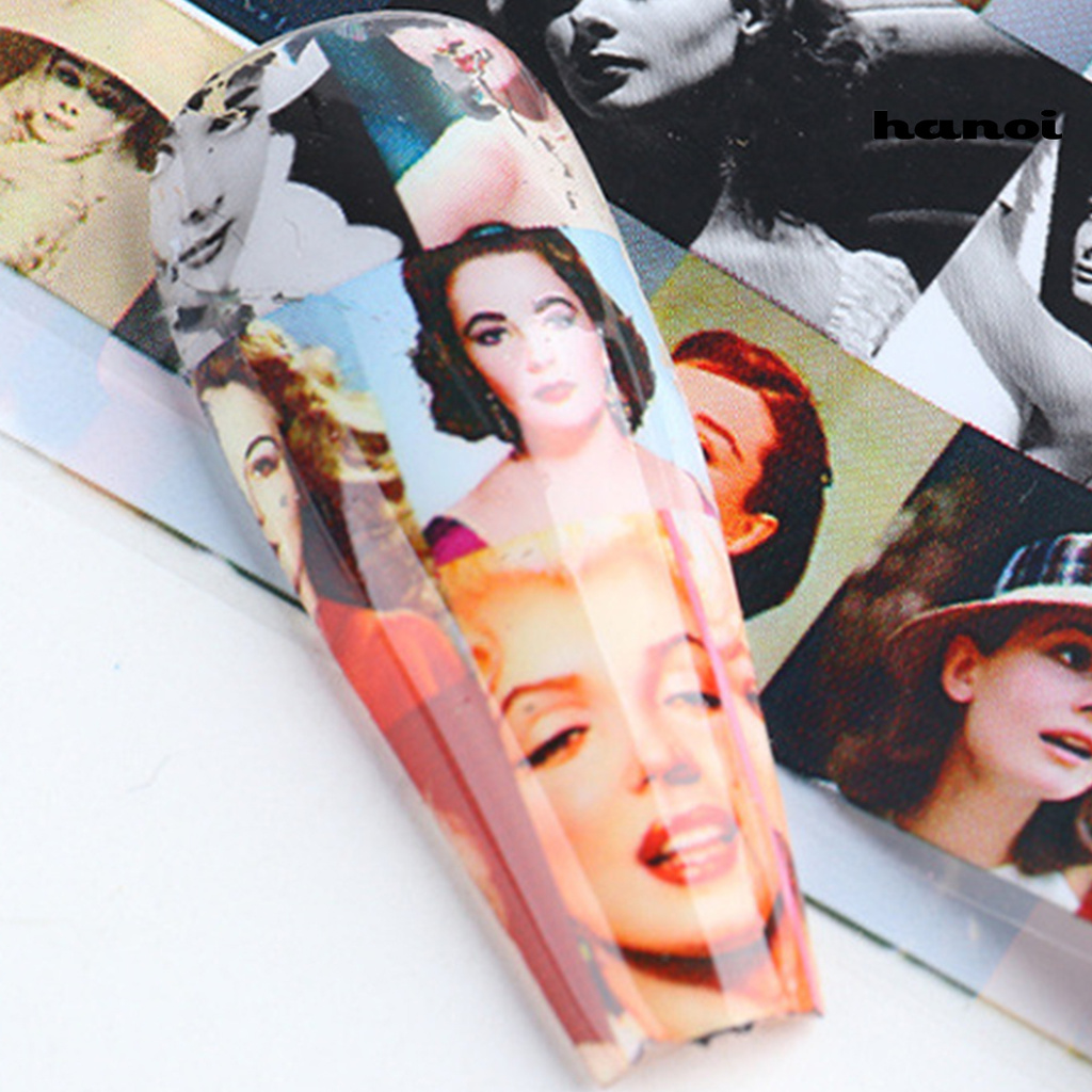 HN_10Pcs Nail Decal Colorful Artistic Environmental Decal Nail Art Tips Decoration for Nail Shop