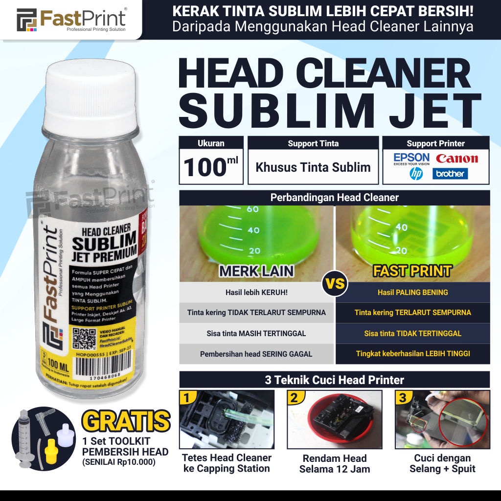 Head Cleaner SublimJet Premium 100ML Pembersih Head Printer Epson