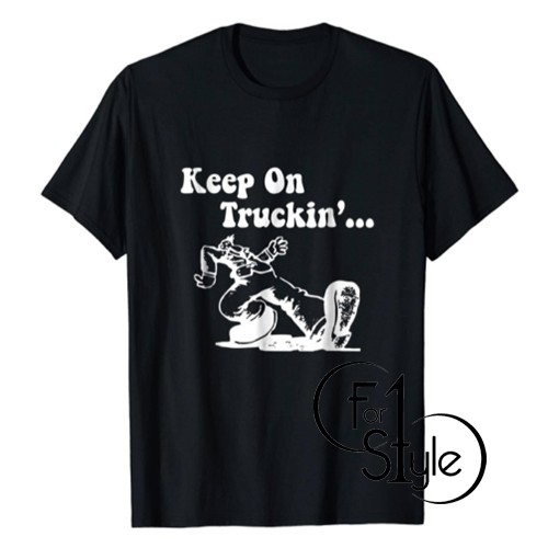 Robert Crumb Keep On Truckin Funny Comic Black T-Shirt Gift For Fans