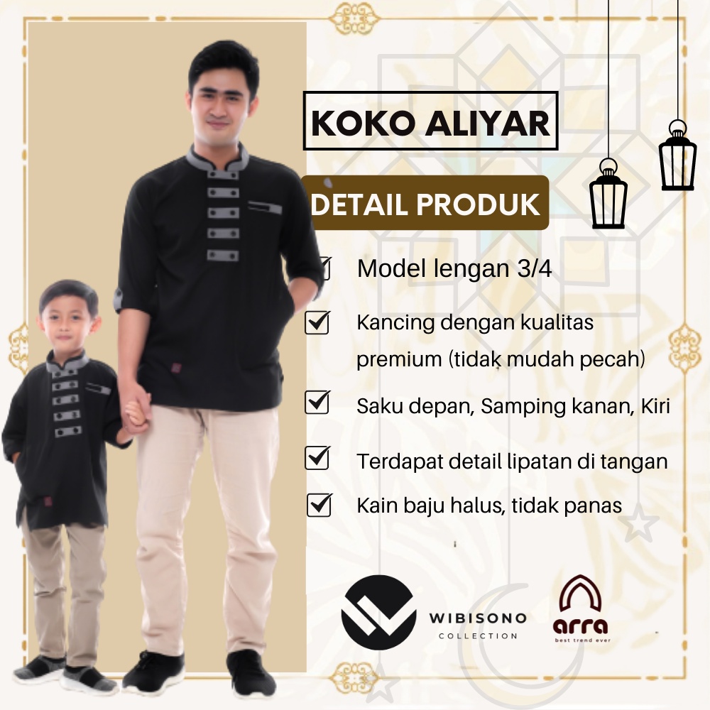 Baju Koko Couple Yu10 Ayah Dan Anak Laki Laki Lengan Pendek Terbaru Premium Original ALIYAR