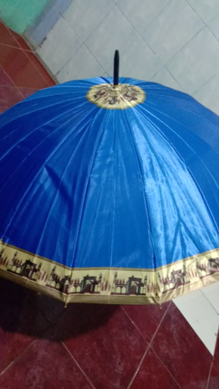 Payung 16 Jari Saten Kembang / Satin Umberella 16jari Bunga / Payung Murah 16 Jari