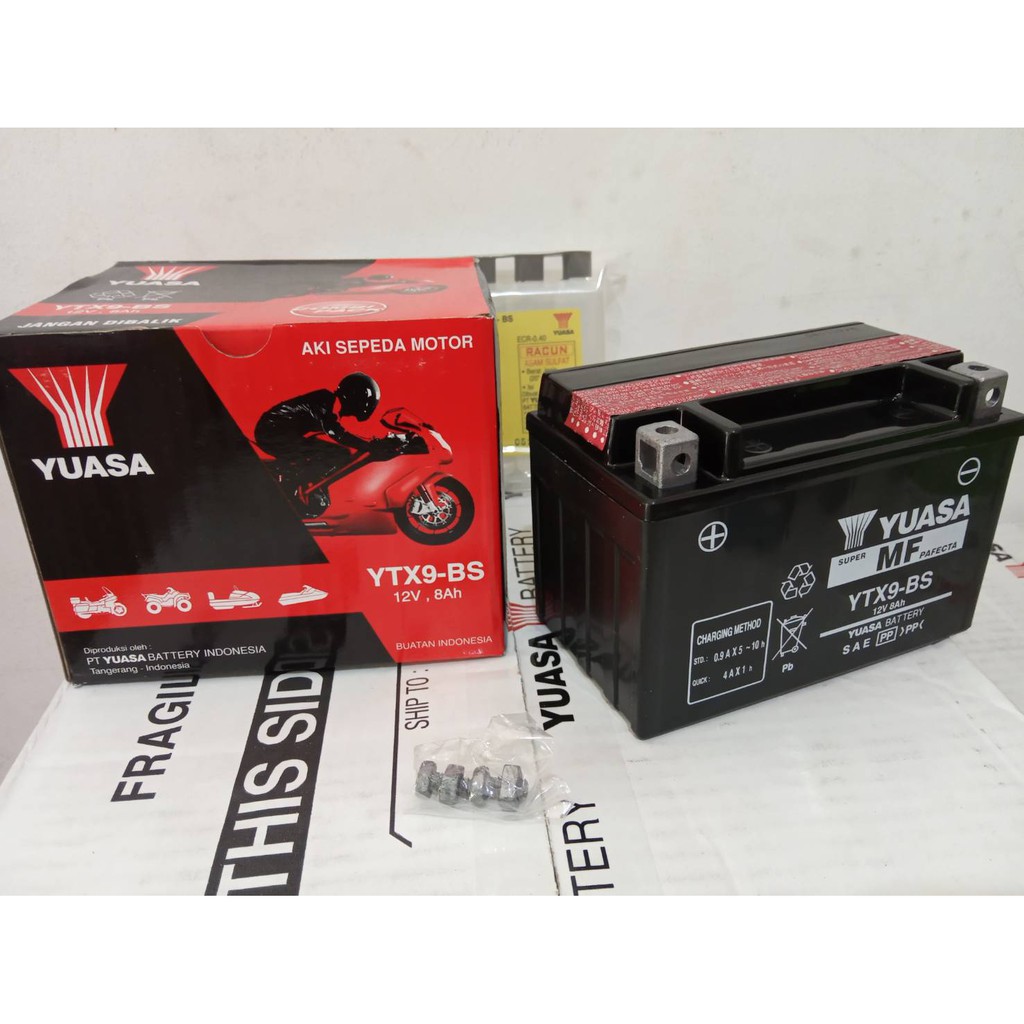 AKI MOTOR NINJA 250 KARBU/INJEKSI, KTM DUKE 200, Z250 YTX9-BS YUASA ORI MF