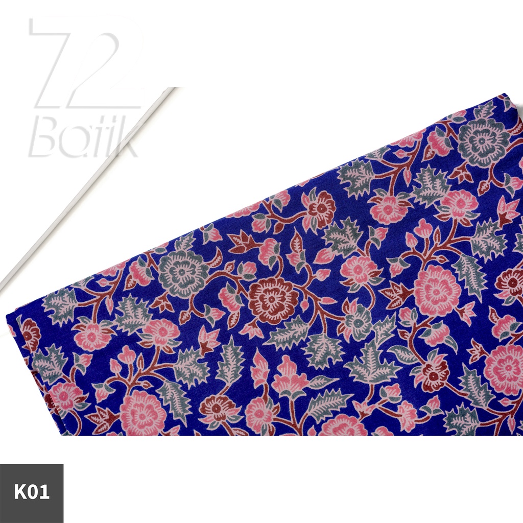 KAIN BATIK PREMIUM Bahan Katun Motif Kembang Warna Biru Merah Muda Hitam 724620 Cap 72 Jarik Jarit Samping Kebat Panjang Batik Katun Modern Premium Bahan Seragam Batik Pernikahan Kantor Keluarga Murah Kamen Jadi Batik Bali Lembaran