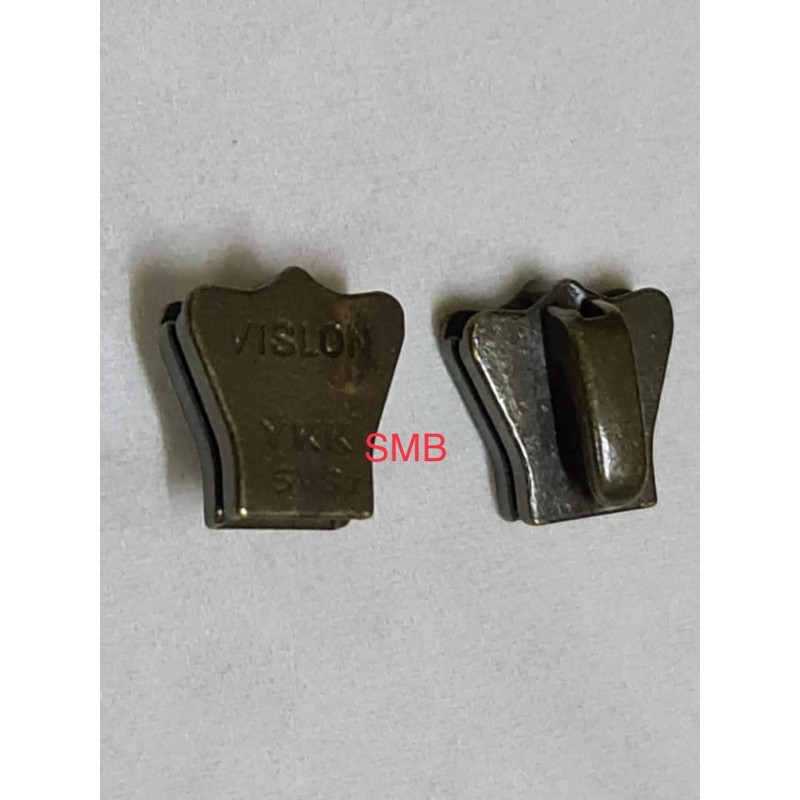 Kepala Ritsleting /resleting /zipper YKK no5 vislon model gundul bakar u/jaket gigi jagung ECER 3PCS