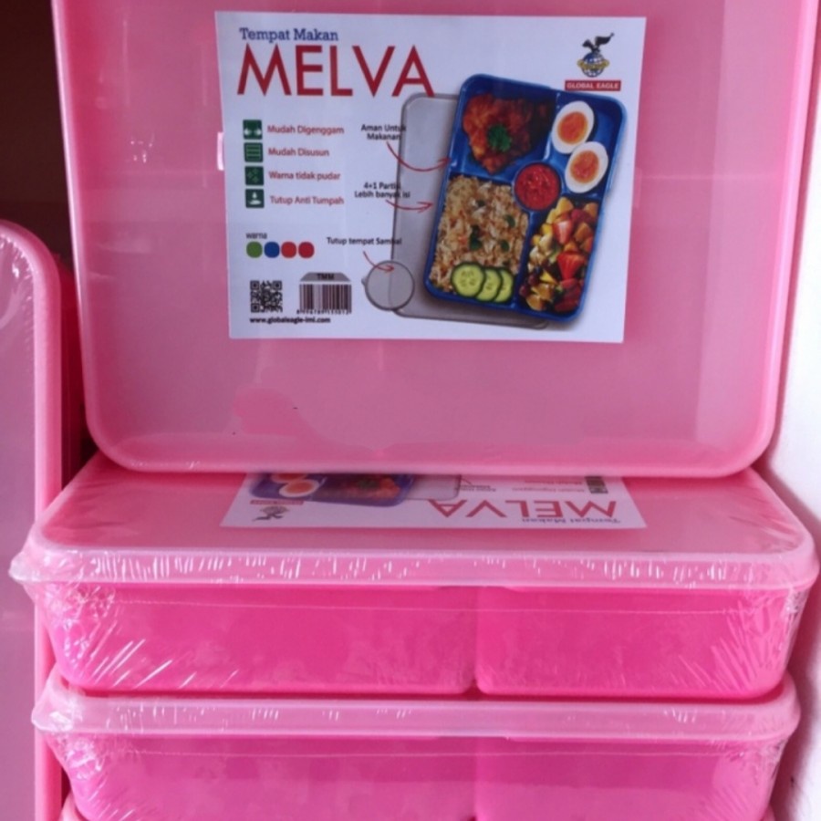 Kotak Makan Melva Sekat 5 / Kotak Catering / Tempat Makan /Kotak Bekal