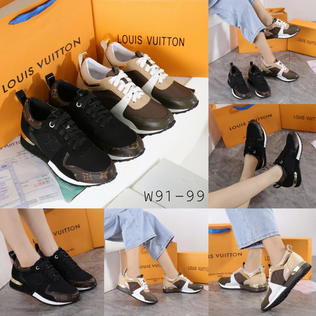 Sepatu LOUIS VUITTON LV RUN SNEAKERS WL91-99 CVB 50 impor batam reseller murah wedges sport cantik s