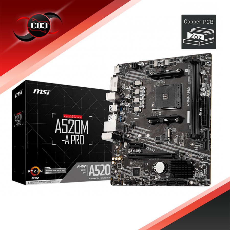 Motherboard MSI A520M-A Pro AMD Ryzen Kompatibel