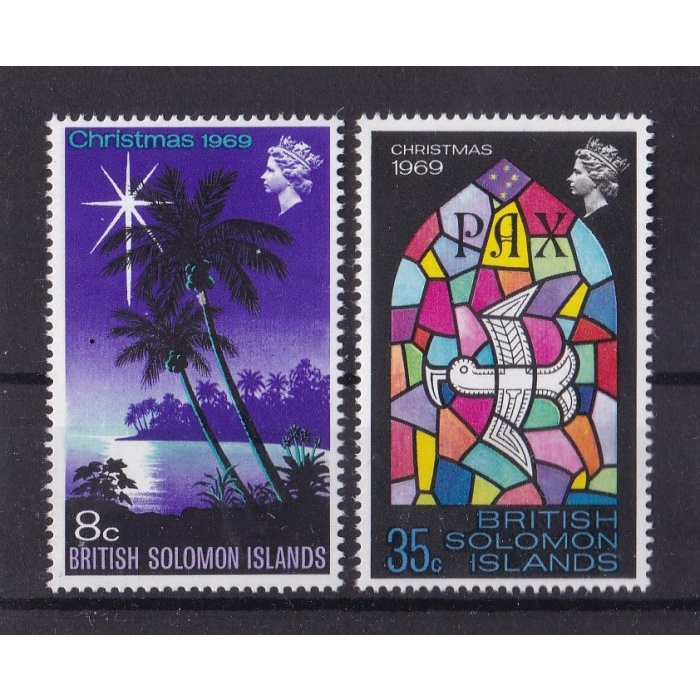 

0080 Perangko Solomon Islands 1969 Christmas 2v Mnh