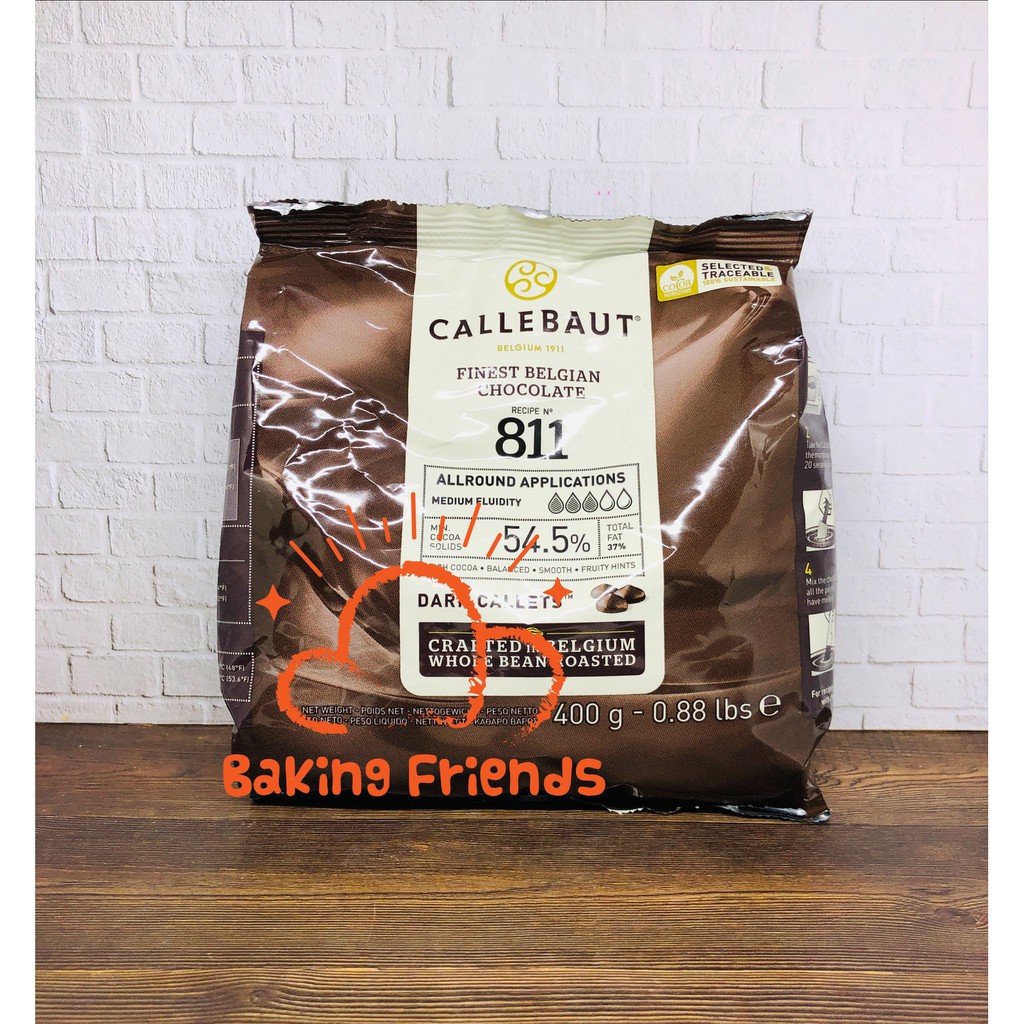 CALLEBAUT DARK CHOCOLATE 811 COUVERTURE 400GR/DARK CALLETS/CALLET/COKELAT LELEH 400 GRAM