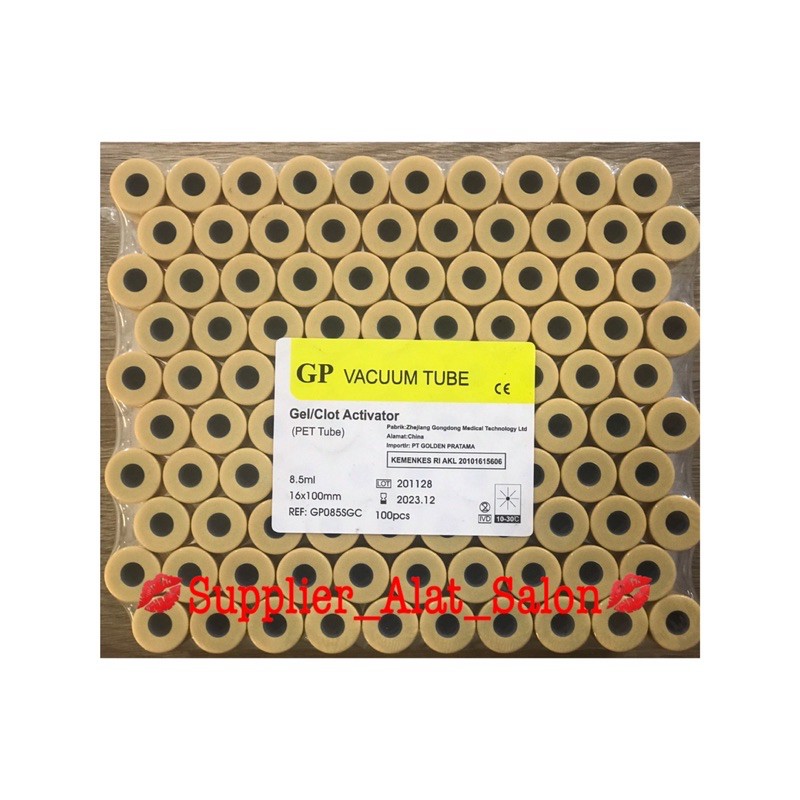 GP Tabung PRP Vacuum Pet Tube Gel Clot Activator Centrifuge 1 Pack isi 100pcs