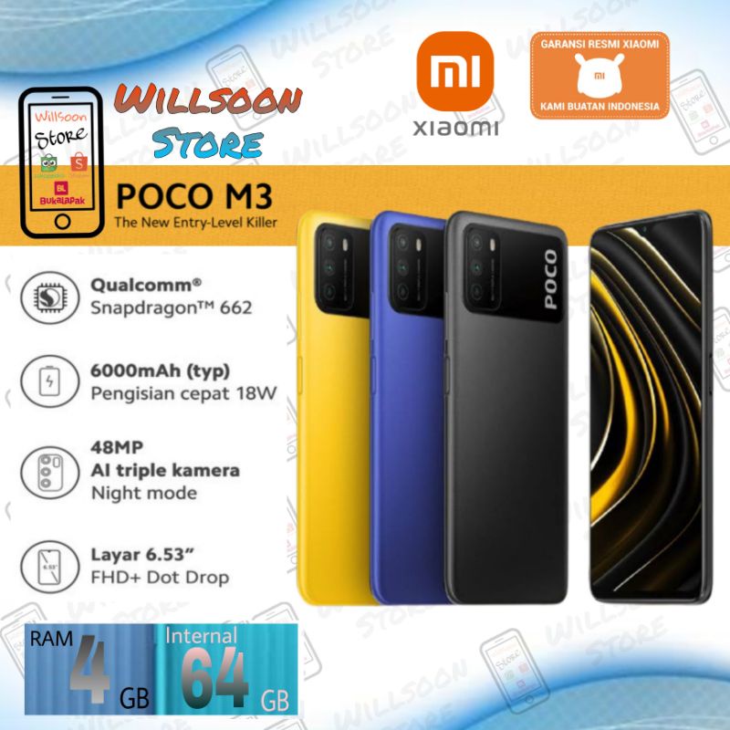 Xiaomi Poco M3 4/64 GB & 6/128 GB Garansi Resmi | Shopee Indonesia