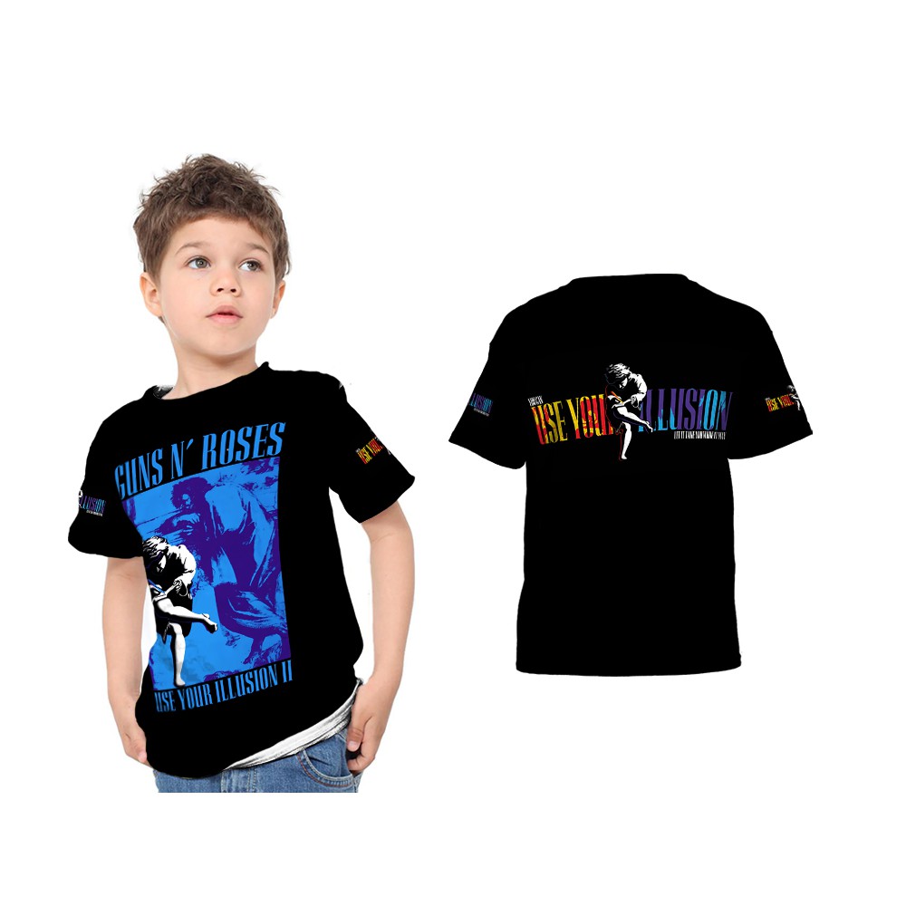 Fikastore - Kaos Anak Unisex Tema GUNS N ROSES USE YOUR ILLUSION 2 FullPrint Sublimation - FS