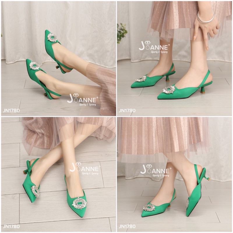 [ORIGINAL] JOANNE Sparkly Slingback Heels Shoes Wanita #JN1780