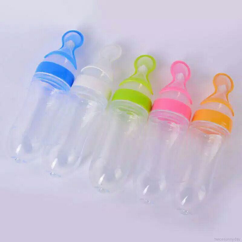 Botol Sendok Silikon Bayi Grade Food 90 Ml Untuk Bubur/Mpasi