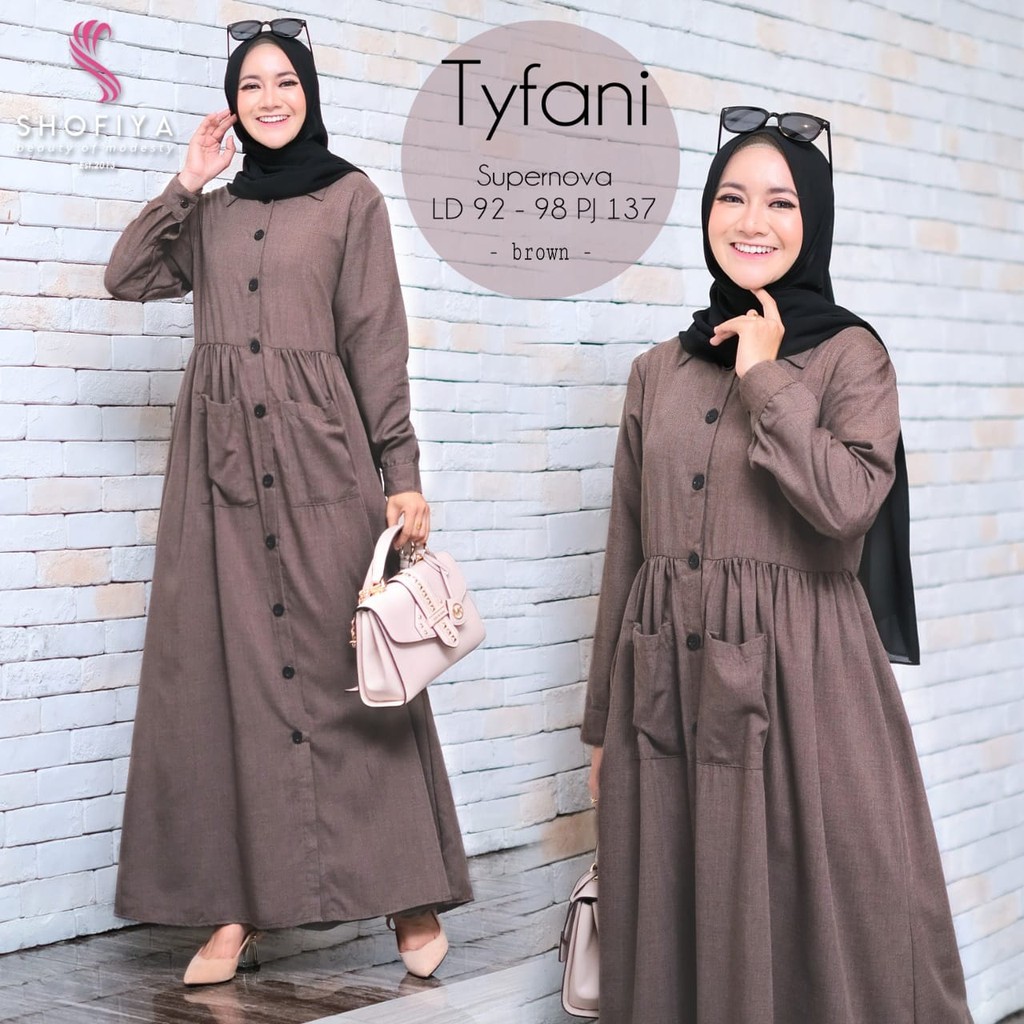 Tyfani Baju Gamis Wanita Remaja Murah Dress Wanita Muslim Kekinian Gamis Busui Shofiya GGS Terbaru