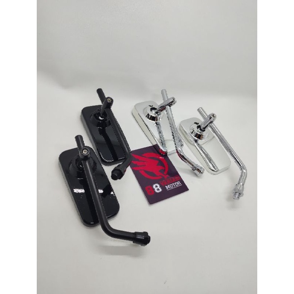 Spion Kotak Classic Honda - Spion Jadul Kotak Hitam dan Crome  Untuk Motor Honda Beat Vario Scoopy Supra Blade Revo dan lainnya