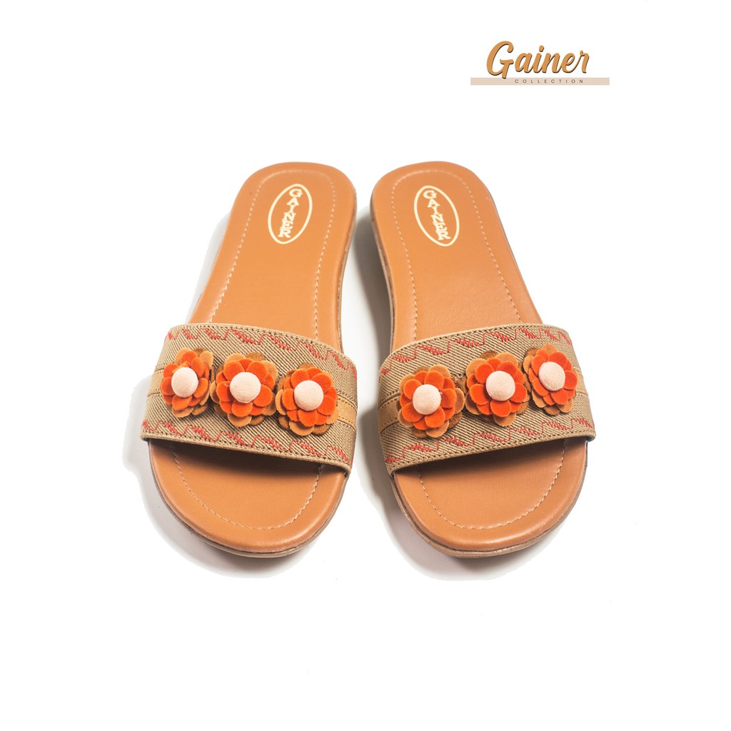 ( COD ) SANDAL TERBARU GAINER HK 06 MOCCA / TAN SENDAL WEDGES WANITA