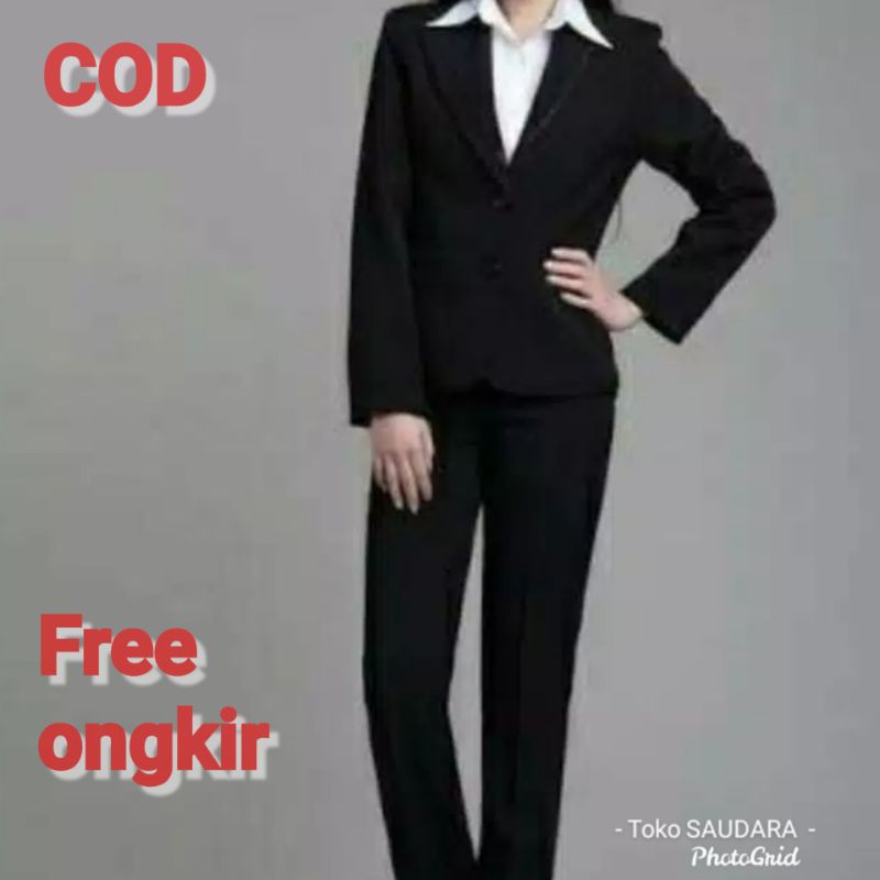 Blazer formal kantor wanita (hitam)