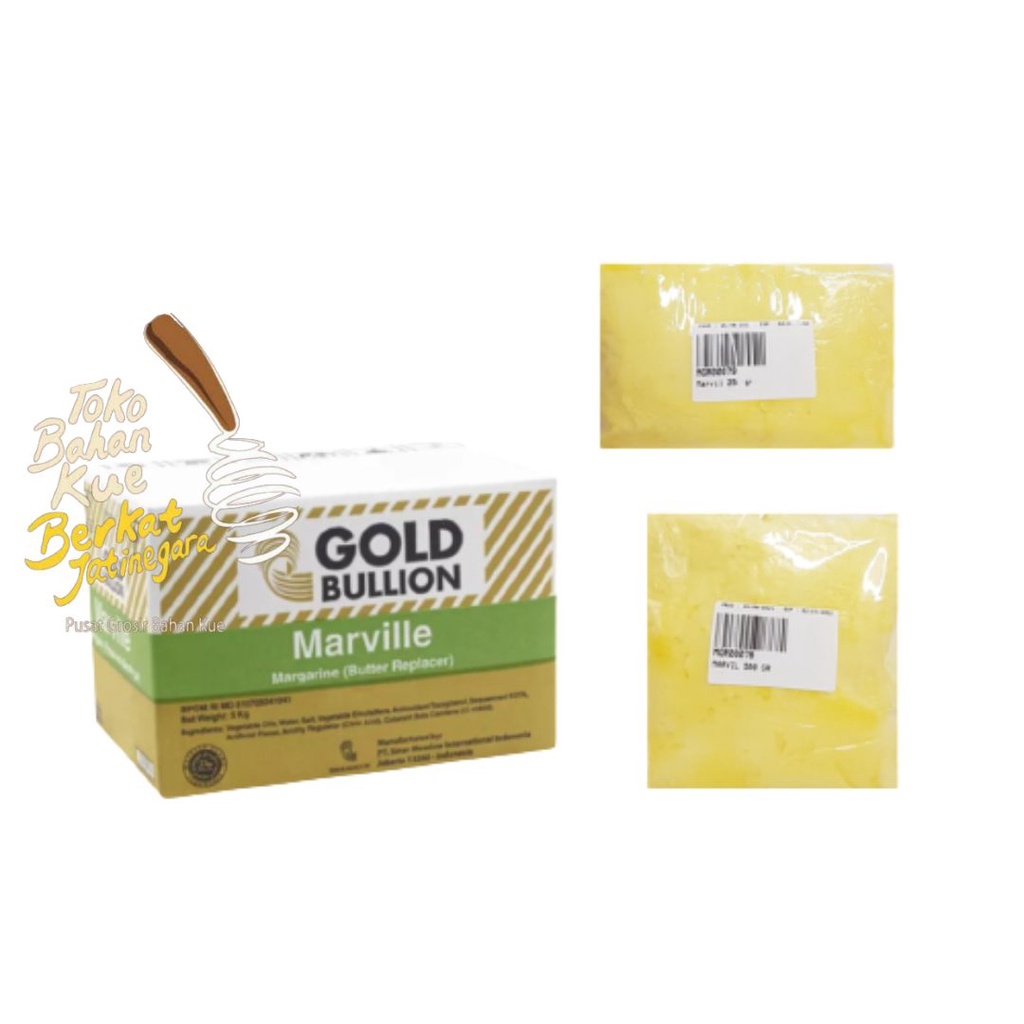 

GOLD BULLION MARVILLE BUTTER REPLACER 250 GR / MARGARINE PENGGANTI MENTEGA VEGAN BUTTER