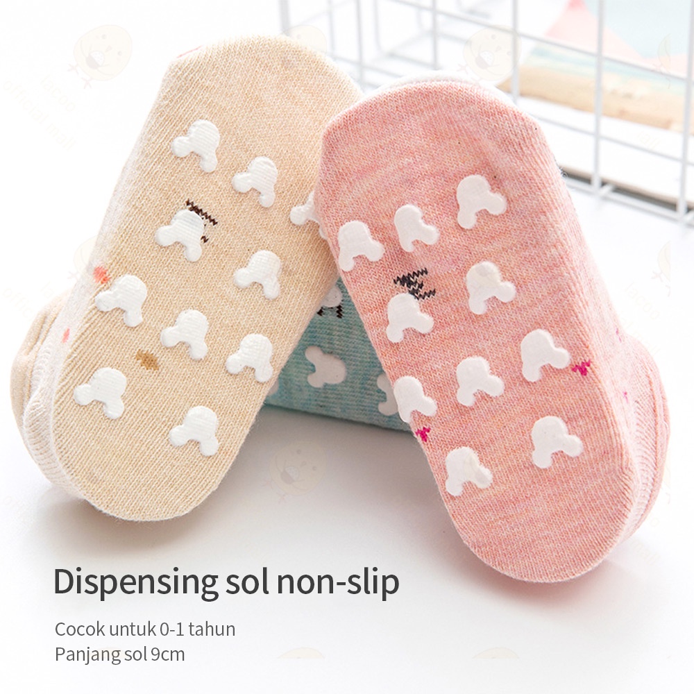 Lacoo kaos kaki bayi anak anti slip kaus kaki bayi untuk 0-1 tahun