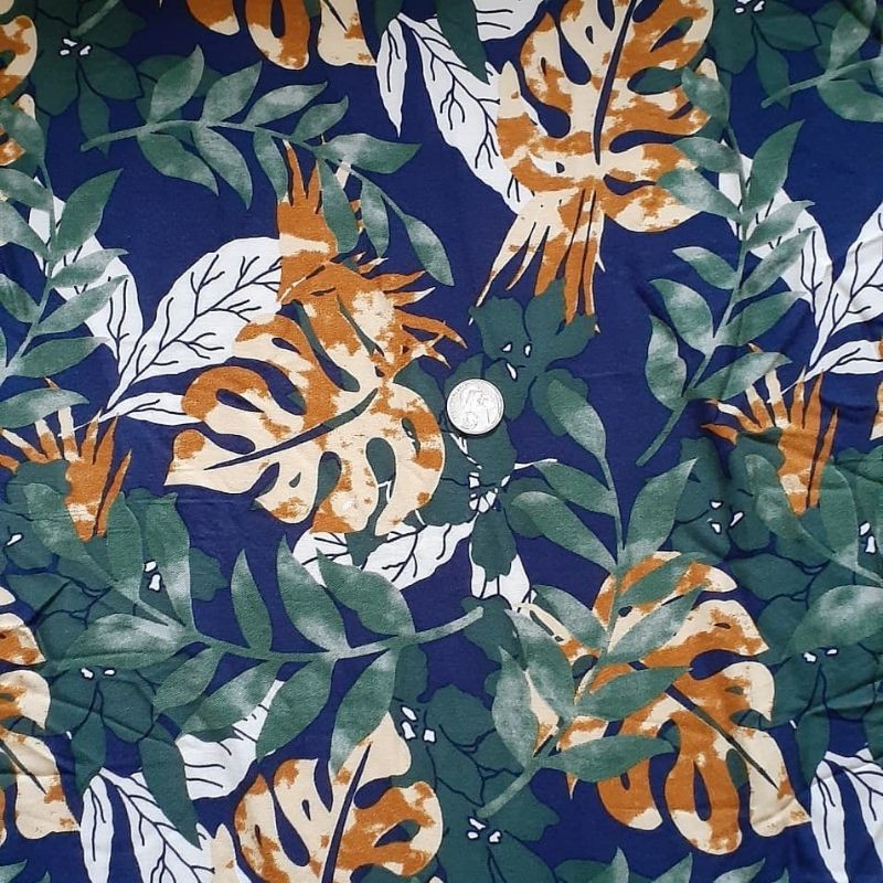 Katun Rayon Twill Import Motif Kembang Janda Bolong