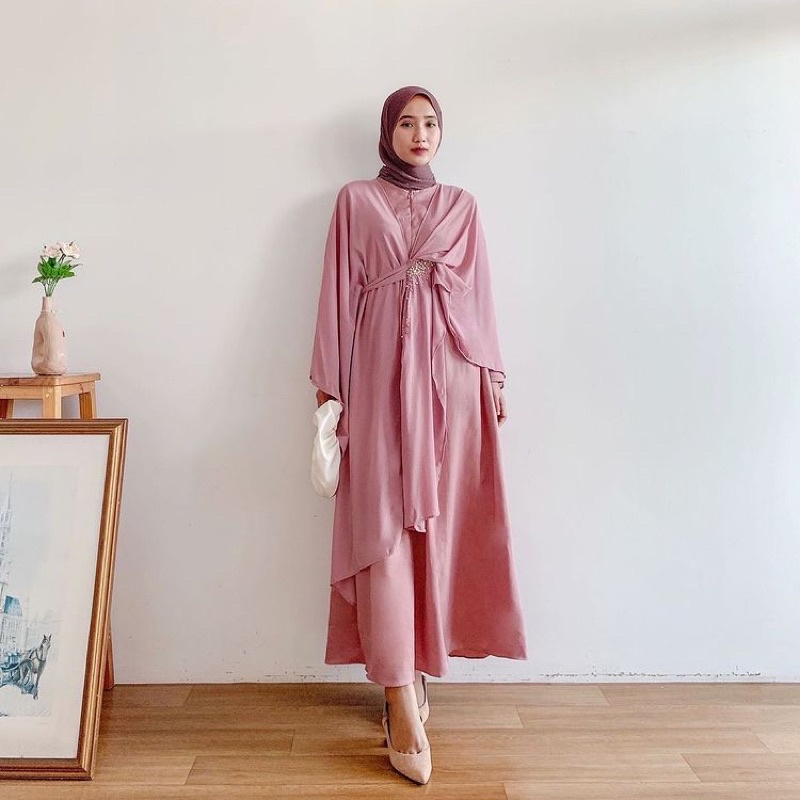 Livea Dress Ld 112 Pj 135/Dress Ceruti Jumbo/Dress Rompi/Dress Kondangan/Dress Lebaran/Gamis Ceruti