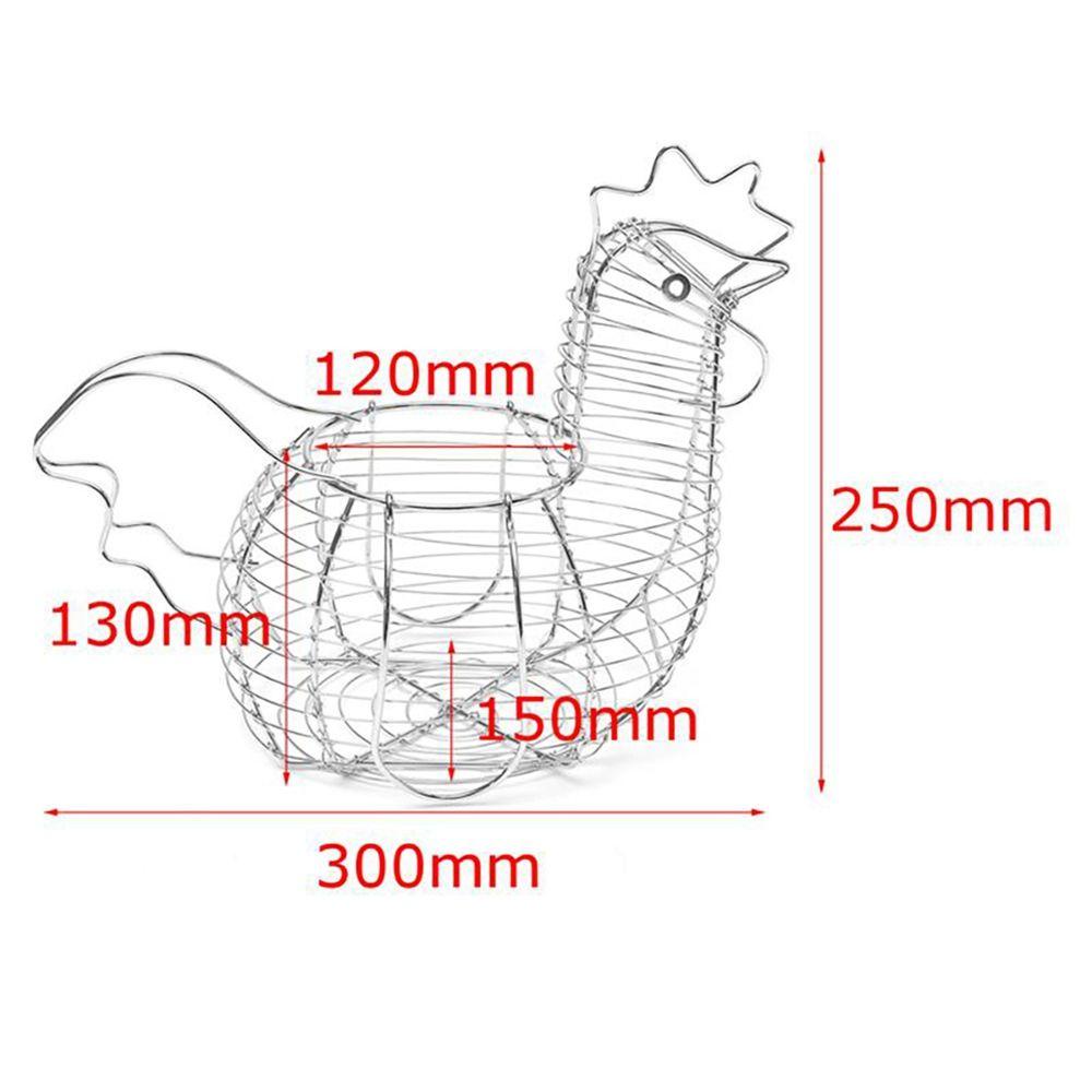 【 ELEGANT 】 Keranjang Telur Seni Besi Kreatif Tahan Lama Paskah Dengan Kawat Logam Menjaga Telur Segar Penyimpanan Telur Hen Ornament Anyaman Basket