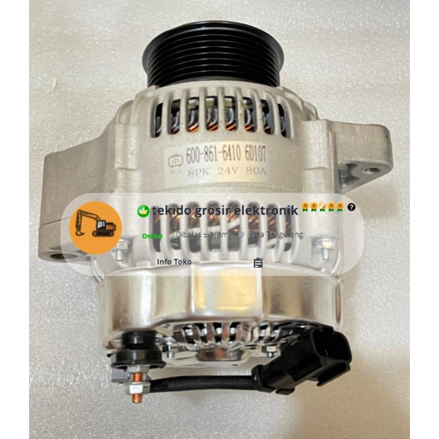 Dinamo Alternator / Dinamo Ampere PC200-7 PC200-8 600-861-6410 60A 24V