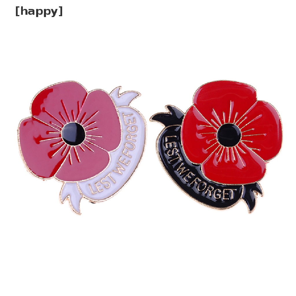 Pin Bros Enamel Bentuk Bunga Poppy Warna Merah Untuk Hadiah