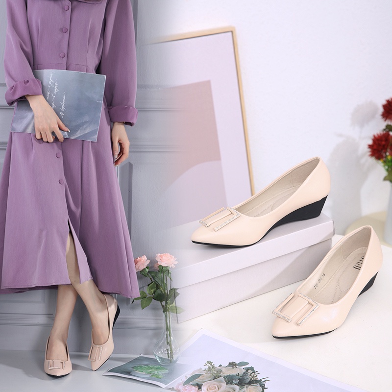 JISO RYONA ZEN-286 Sepatu Wedges Kerja Wanita 4cm Import